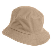 Stay Cool Phrase Embroidered Cotton Twill Bucket Hat - Khaki M
