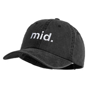 Mid Phrase Embroidered Pigment Dyed Wash Caps - Black OSFM