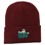 Halloween Ghost Boo Embroidered Long Beanie