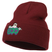 Halloween Ghost Boo Embroidered Long Beanie