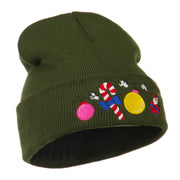 Christmas Garland Elf Candy Embroidered Beanie