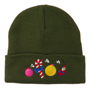 Christmas Garland Elf Candy Embroidered Beanie