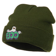 Halloween Ghost Boo Embroidered Long Beanie