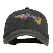 Guppy Fish Embroidered Washed Cap