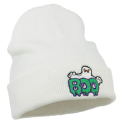 Halloween Ghost Boo Embroidered Long Beanie