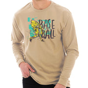 Baseball Grunge Graphic Design Unisex Cotton Long Sleeve T-shirt