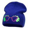 Mardi Gras Glasses with Plumes Embroidered Short Beanie