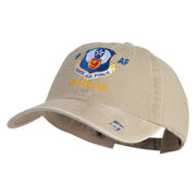 9 AF Ninth Air Force Veteran Embroidered Washed Solid Pigment Dyed Cotton Twill Brass Buckle Cap - Khaki OSFM