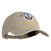 9 AF Ninth Air Force Veteran Embroidered Washed Solid Pigment Dyed Cotton Twill Brass Buckle Cap - Khaki OSFM