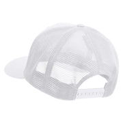 Licensed US Navy USN CPO Retired Embroidered Flexfit Mesh Trucker Cap - White OSFM