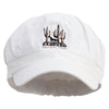 Saguaro National Park Embroidered Cotton Elastic Newsboy Cap - White OSFM