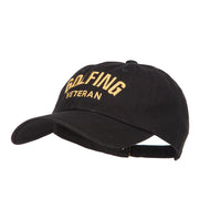 Golfing Veteran Embroidered Washed Cap