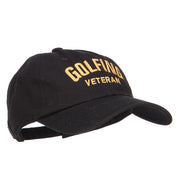 Golfing Veteran Embroidered Washed Cap