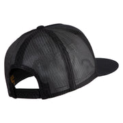 Take It Easy Graffiti Embroidered Mesh Snapback Cap - Black OSFM