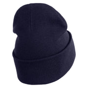 Open Sign Embroidered 12" Long Knitted Beanie - Navy OSFM