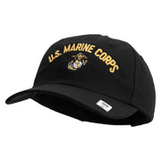 US Marine Corps Emblem Design Embroidered 6 Panel Unstructured Cotton Twill Cap Made in USA - Black OSFM