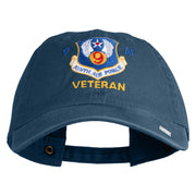 9 AF Ninth Air Force Veteran Embroidered Washed Solid Pigment Dyed Cotton Twill Brass Buckle Cap - Navy OSFM