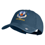 9 AF Ninth Air Force Veteran Embroidered Washed Solid Pigment Dyed Cotton Twill Brass Buckle Cap - Navy OSFM