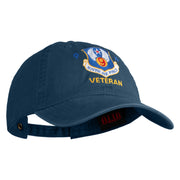 9 AF Ninth Air Force Veteran Embroidered Washed Solid Pigment Dyed Cotton Twill Brass Buckle Cap - Navy OSFM
