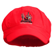 Saguaro National Park Embroidered Cotton Elastic Newsboy Cap - Red OSFM