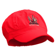 Saguaro National Park Embroidered Cotton Elastic Newsboy Cap - Red OSFM