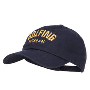 Golfing Veteran Embroidered Washed Cap