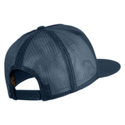 Take It Easy Graffiti Embroidered Mesh Snapback Cap - Navy OSFM