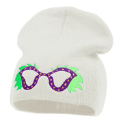 Mardi Gras Glasses with Plumes Embroidered Short Beanie