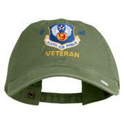 9 AF Ninth Air Force Veteran Embroidered Washed Solid Pigment Dyed Cotton Twill Brass Buckle Cap - Olive OSFM