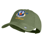 9 AF Ninth Air Force Veteran Embroidered Washed Solid Pigment Dyed Cotton Twill Brass Buckle Cap - Olive OSFM
