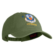 9 AF Ninth Air Force Veteran Embroidered Washed Solid Pigment Dyed Cotton Twill Brass Buckle Cap - Olive OSFM