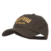 Golfing Veteran Embroidered Washed Cap