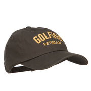 Golfing Veteran Embroidered Washed Cap