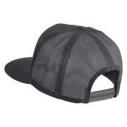 Take It Easy Graffiti Embroidered Mesh Snapback Cap - Charcoal OSFM