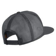 Take It Easy Graffiti Embroidered Mesh Snapback Cap - Charcoal OSFM