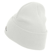 Licensed Combat Infantryman Embroidered 12 Inch Long Knitted Beanie - White OSFM