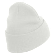 Licensed Combat Infantryman Embroidered 12 Inch Long Knitted Beanie - White OSFM