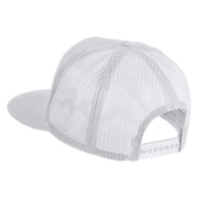 Take It Easy Graffiti Embroidered Mesh Snapback Cap - White OSFM