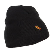 Mini Hot Dog Embroidered Short Beanie