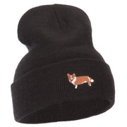 Corgi Dog Embroidered Long Beanie