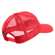 US Marine Corps Emblem Design Embroidered 6 Panel Structured Cotton Twill Mesh Cap Made in USA - Red OSFM