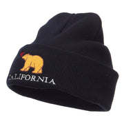 California Bear Embroidered Cuff Beanie