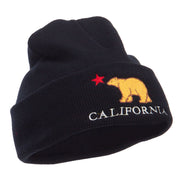 California Bear Embroidered Cuff Beanie