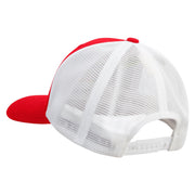 Licensed US Navy Seabee Retired Embroidered Flexfit 2 Tone Mesh Cap - Red-White OSFM