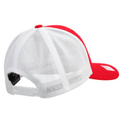 Licensed US Navy Seabee Retired Embroidered Flexfit 2 Tone Mesh Cap - Red-White OSFM