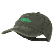 Golf Flag on the Green Embroidered Washed Cap