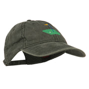 Golf Flag on the Green Embroidered Washed Cap