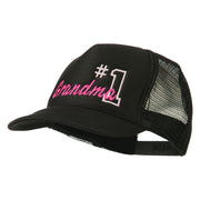 Number 1 Grandma Embroidered Youth Mesh Cap