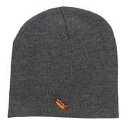 Mini Hot Dog Embroidered Short Beanie