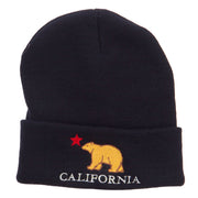 California Bear Embroidered Cuff Beanie